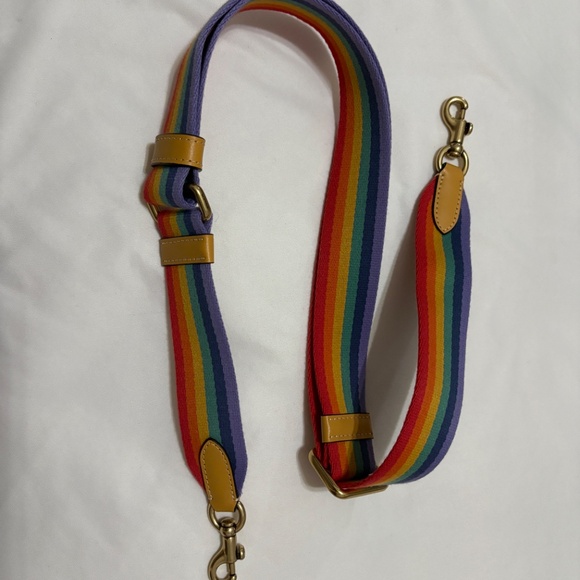 Coach rainbow stipped strap gold hardware style nwot - Picture 2 of 5